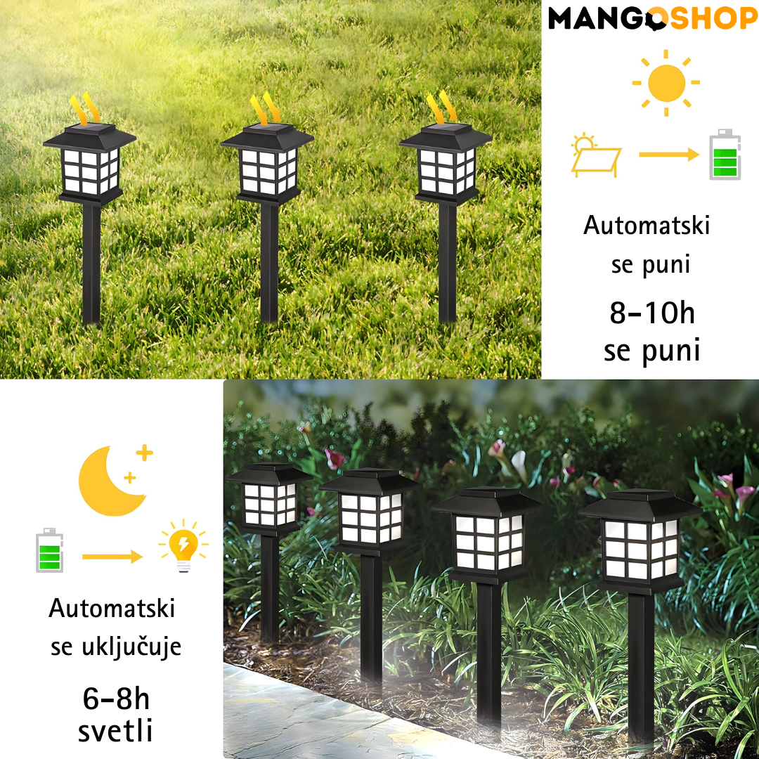 Baštenske solarne lampe sa senzorom 6 komada